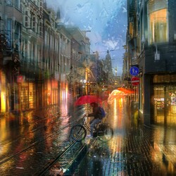 Пазл: Дождь в Амстердаме