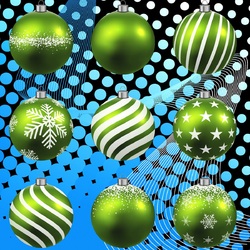 Пазл: Зеленые шары