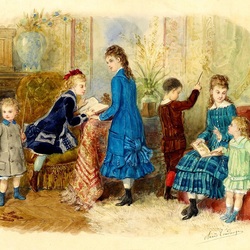 Пазл: Детская  мода, 1878 год 