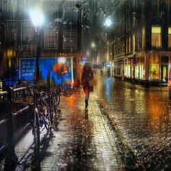 Пазл: Дождь в Амстердаме