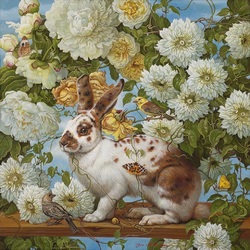 Пазл: Цветочный кролик