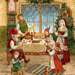 Пазл: Столяр и семья Санта-Клауса