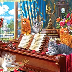 Пазл: Музыкальные кошки