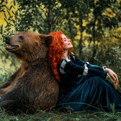Пазл: Мерида и медведь