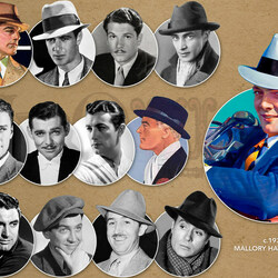 Пазл: Мужские причёски  и шляпы 20 век