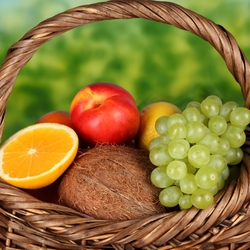 Пазл: Корзина с фруктами