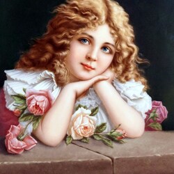 Пазл: Девочка с розами