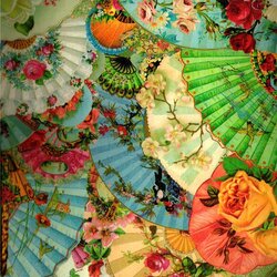 Пазл: Цветочные веера