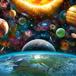 Пазл: Солнце и планеты