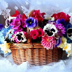 Пазл: Корзинка с цветами
