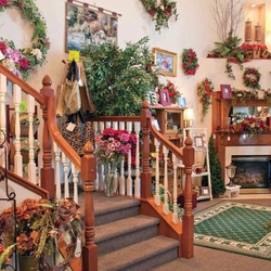 Пазл: Лестница в цветах