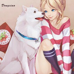 Пазл: Девочка и собака