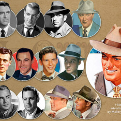 Пазл: Мужские причёски и шляпы  20 век
