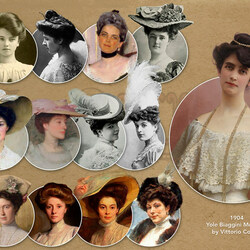 Пазл: Женские причёски и шляпки  20 век