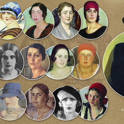 Пазл: Женские причёски и шляпки 20 век