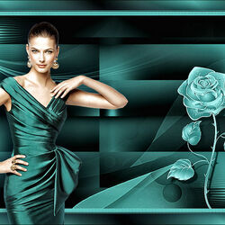 Пазл: Зелёная роза