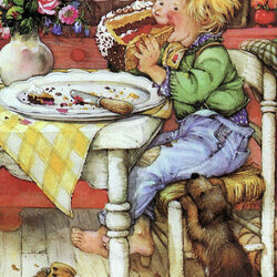 Пазл: Собачка тоже хочет торта