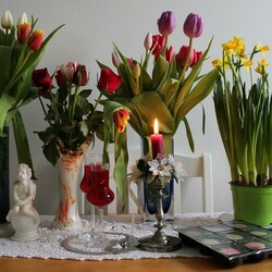 Пазл: Натюрморт с тюльпанами