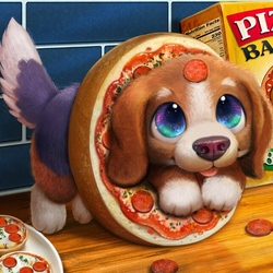 Пазл: Пицца-бигль