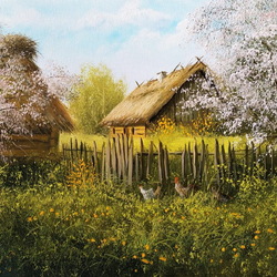Пазл: Весна в деревне