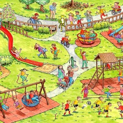 Пазл: Приключения на детской площадке