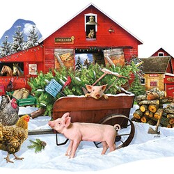 Пазл: Зимой на ферме