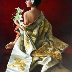 Пазл: Девушка в кимоно