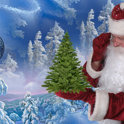 Пазл: Дед Мороз и ёлка