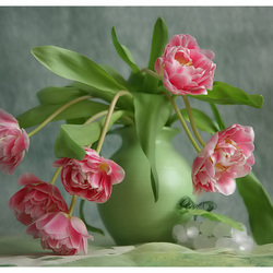 Пазл: Зелёный и розовый