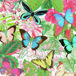 Пазл: Цветы и бабочки 