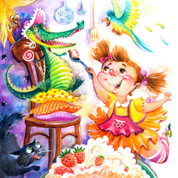 Пазл: Клубника со сливками