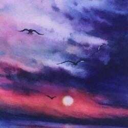 Пазл: Птицы на закате