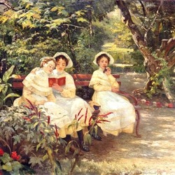 Пазл: Три сестры в парке