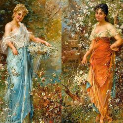 Пазл: Красавицы в цветах