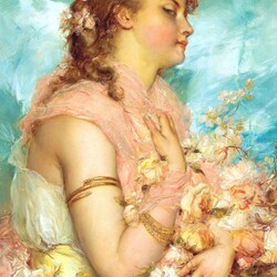 Пазл: Молодая женщина с розами