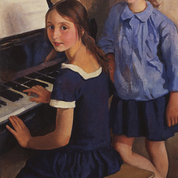 Пазл: Дочери у рояля