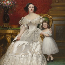 Пазл: Портрет мадам де Вильнёв-Баржемонт с дочерью 