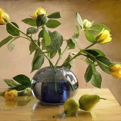Пазл: Жёлтые розы 