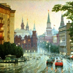 Пазл: Дождь над Тверской