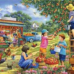 Пазл: Сбор урожая яблок