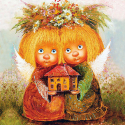 Пазл: Ангелы-хранители дома