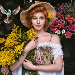 Пазл: Букет  мимозы