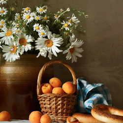 Пазл: Абрикосы и ромашки