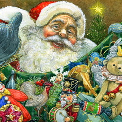 Пазл: Дед Мороз с подарками 