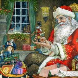 Пазл: Дед Мороз с подарками  