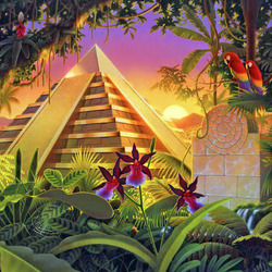 Пазл: Пирамида в тропическом лесу