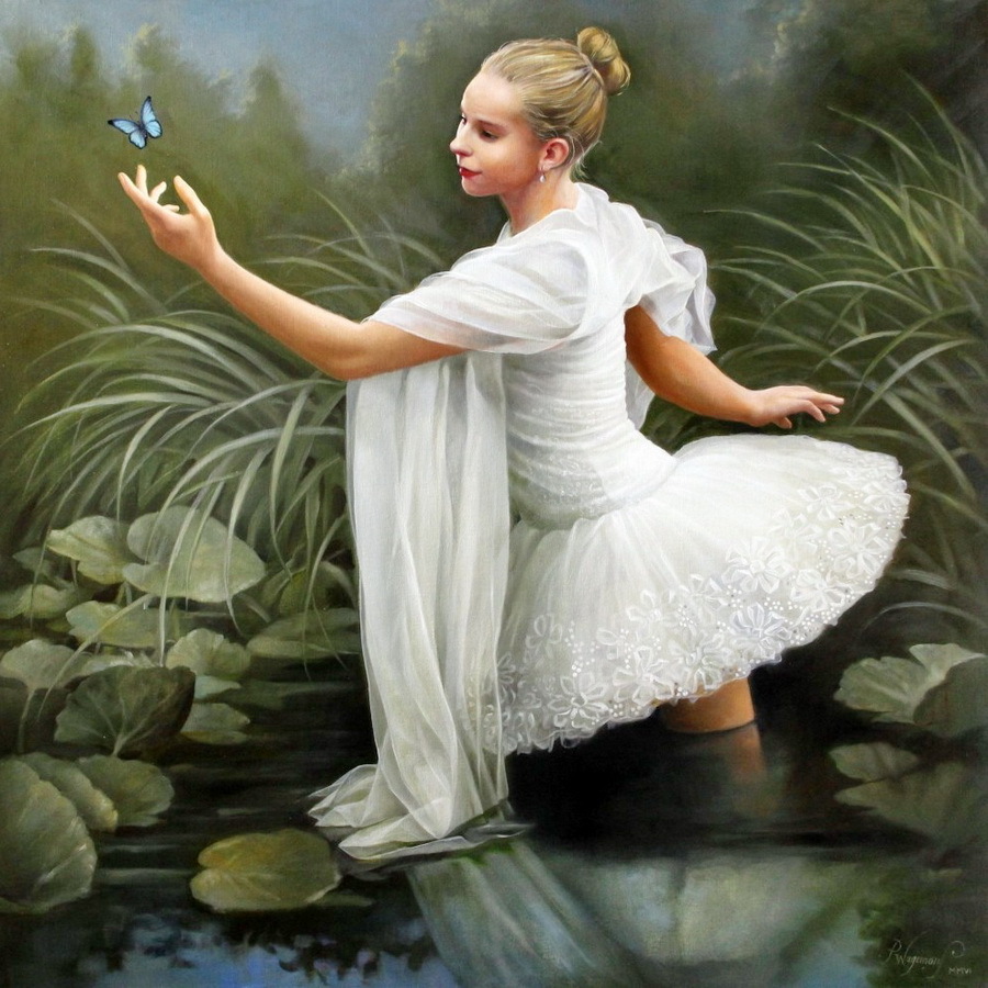 Пазл «Девушка с бабочкой» из 225 элементов | Собрать онлайн пазл №267502