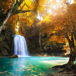 Пазл: Осенний водопад