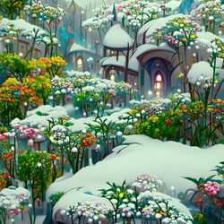 Пазл: Цветы в снегу