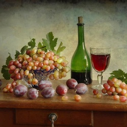 Пазл: Виноград и сливы 